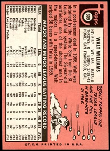 1969 Topps 309 Walt Williams Chicago White Sox Ex/Mt White Sox