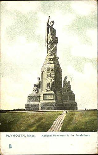 Monumento Nacional aos Antedizadores Plymouth, Massachusetts MA Original Antique Postcard