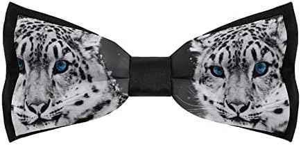 Weedkeycat Snow Leopard Mens Bow Fashion Fashion