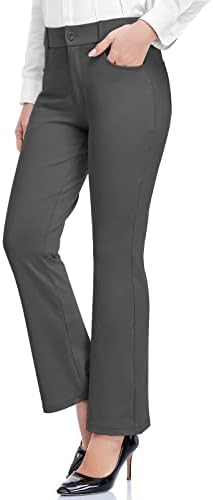 Calças femininas de hiskywin calças de trabalho de trabalho de trabalho de negócios calças de golfe confortáveis ​​com bolsos