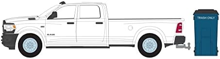 2021 Dodge Ram 2500 Tradesman w/lixo, branco - Greenlight 97130f - 1/64 Carro Diecast de escala