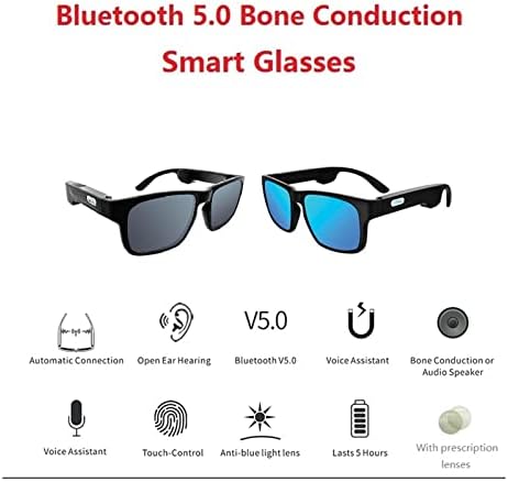 Mylky óssea condução sem fio Bluetooth 5.0 Óculos estéreo Smart óculos Smart Óculos de sol