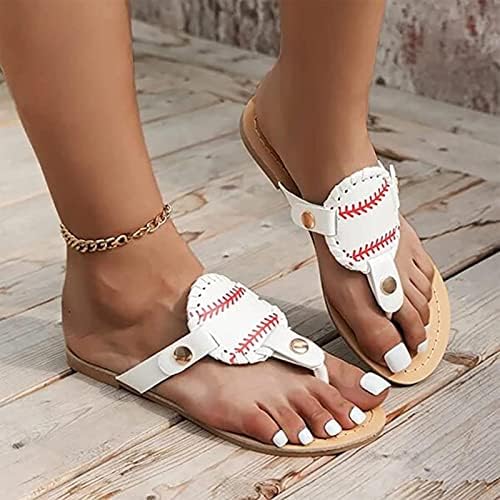Flipers de beisebol para mulheres moda moda romana vintage chinelos casuais chutes toue praia sandálias de verão slides