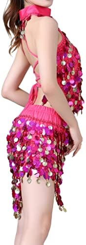 ACSUSS TASSEL Costume da dança da barriga latina feminino lantejoulas de lantejoulas de performances