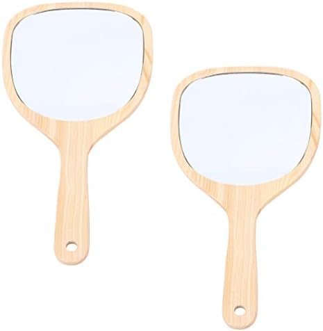 Espelho de mão de mão de mão de mão de mão 2pcs espelho manual para maquiagem, espelhos de maquiagem de viagem compactos,