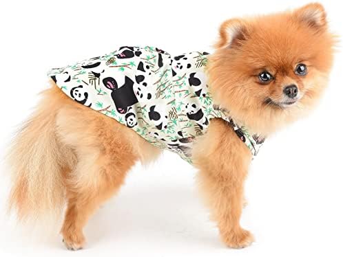 Camisas de cachorro havaiano de blusa casual pistorosa para cães pequenos com colete de colete com mangas com mangas de bambu