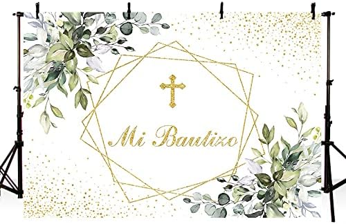Mehofond mi bautizo cenário pardo de batismo mexicano forneça a primeira comunhão sagrada comunhão recém -nascida chá de bebê glitter