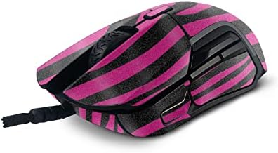 MightySkins Glitter Glitter Compatível com SteelSeries rival 5 Mouse de jogos - Zebra rosa | Acabamento de brilho protetor e