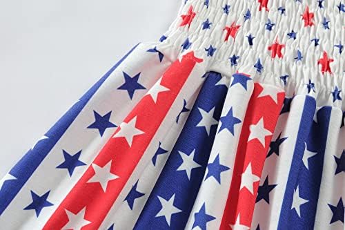 CM-Kid Girls 4 de julho vestido criança menina americana bandeira americana listras estrelas vestidos crianças roupas patrióticas