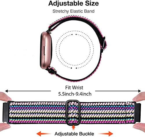 Bandas elásticas compatíveis com faixas Fitbit Versa 2 para homens, pulseira de reposição elástica ajustável para Fitbit Versa