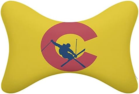 Bandeira do Colorado Ski Ski Car pescoço travesseiros de memória de espuma de espuma macia Cabeça de almofada para dirigir para