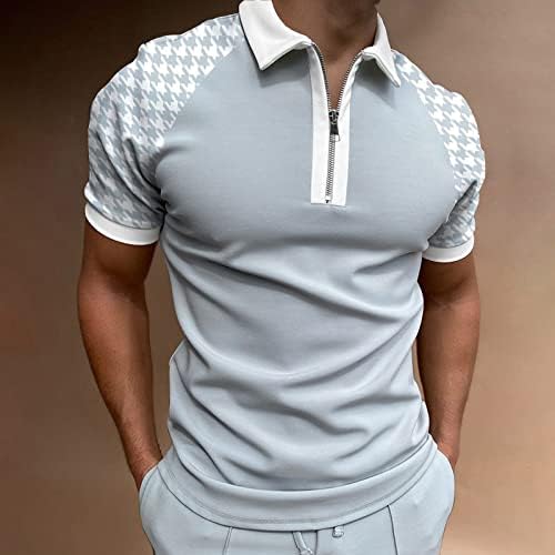 Camisas de golfe masculinas Termato de zíper curto trepadeira