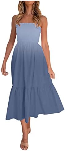 Vestido Géneric Spring & Summer for Women 2023 Gradiente de cor sólida Vestido de sutiã de estilo boêmio