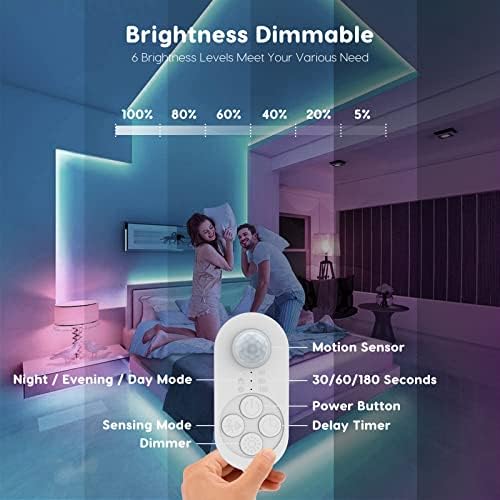 Luzes de escada de sensor duplo interno, sensor de movimento duplo passo plug-in plug-in plug-in da cama de casal Branco