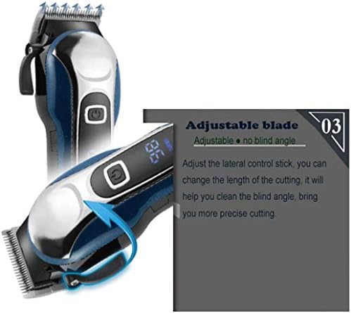 XY & YD Profissional LCD Exibir aparador de cabelo, aparador silencioso de barba sem fio com 2 pentes de guia, cortador de cabelo elétrico