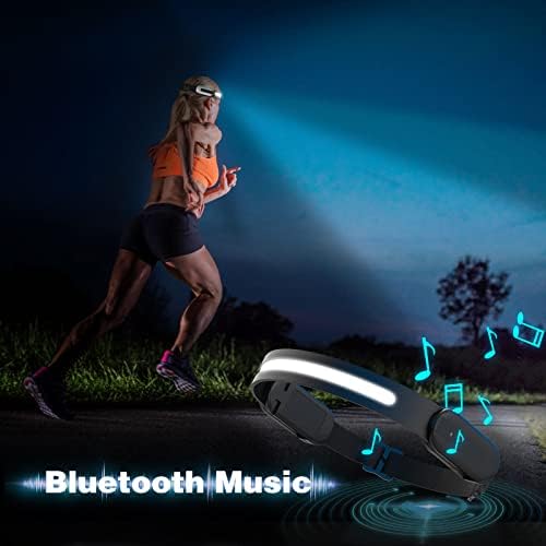 Bluetooth LED faróis recarregável, 230 ° Feixe largo Farol brilhante com sensor de movimento, nova função de telefone e
