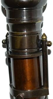 Telescópio de bronze bengala de couro gravada com bola bela bana