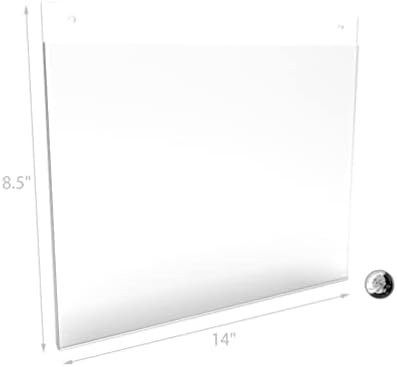 FixtUledIsplays® 12pk 14x8.5 Suporte de sinal de montagem na parede Limpa de imagem acrílica de acrílico Limpa de imagem única, 12061-14x8.5-12pk-npf remove o filme de proteção antes do uso.