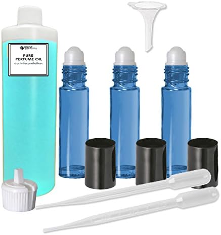 Grand Parfums Perfume Oil Set - Deisel for Men Type - nossa interpretação, com roll em garrafas e ferramentas para preenchê -las