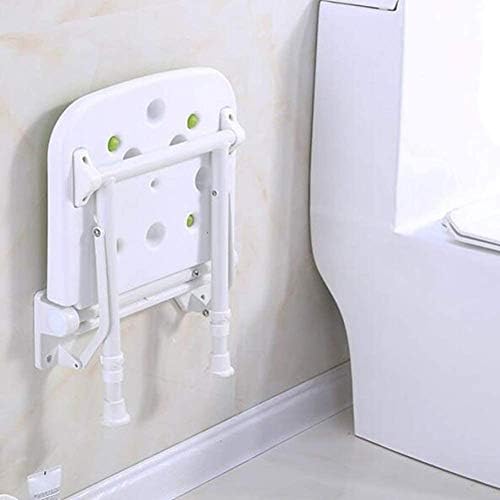 Omoons banheiro banheiros banheiros dobráveis ​​assento de chuveiro ajustável com pernas altura Montada com parede Banco de chuveiro