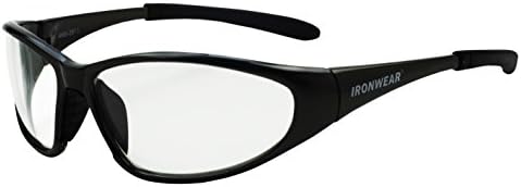 IRONWARE STETSON 3075 Série Nylon Protetive Safety Glasses, lente anti-capa clara, moldura de fumaça cinza