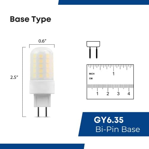 Feit Electric de 50 watts equivalente, lâmpada T4 LED, GY6.35 Base bi-pino, Dimmable, 3000k BRANCH BRANCH, para lustres