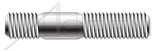 M10-1,5 x 35mm, DIN 939, métrica, pregos, extremidade dupla, extremidade de parafuso 1,25 x diâmetro, a2 aço inoxidável