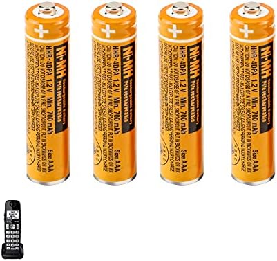 Japusoon 4pcs AAA HHR-4DPA NI-MH Baterias recarregáveis, 1.2V 700mAh Baterias AAA para Panasonic sem fio