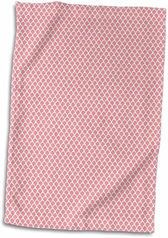 3drose Anne Marie Baugh - Padrões - Padrão de vieira rosa e branco - toalhas
