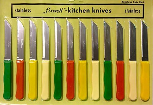 Fixwell Knives Multi -Fins de aço inoxidável, 12 PCs, Verde Verde