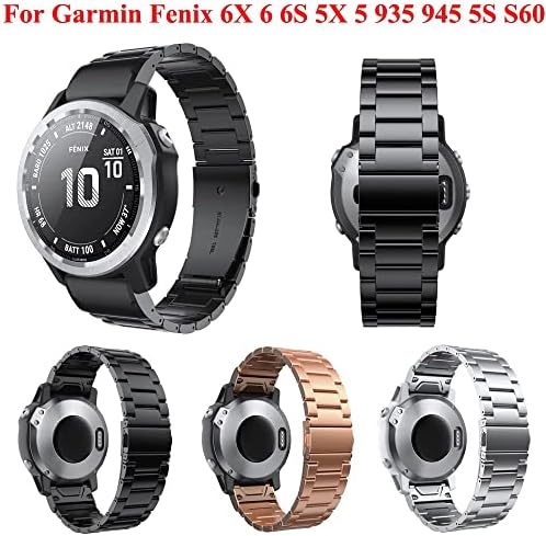 Dfamin 26 22 20mm WatchBand para Garmin Fenix ​​7x 7 7s 6x 6 6s Relógio Redução de aço inoxidável de aço inoxidável para