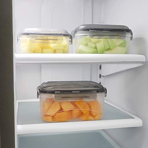 Home Basics Food Storage Storage recipientes, 3-size, cinza/transparente