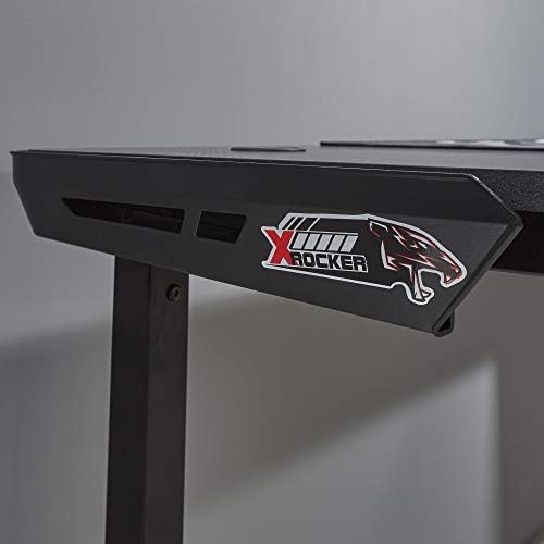 X Rocker Panther XL Games de canto esquerdo Desk com grande mousepad grátis incluído, mesa de computador de canto esquerdo