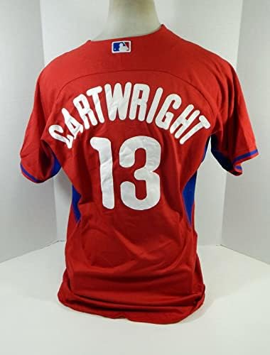 2014-15 Philadelphia Phillies Albert Cartwright 13 Game usou Red Jersey St BP 4 - Jogo usou camisas MLB
