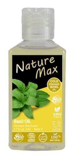 Nature Max Basil Oil Organic Natural não diluído puro para cuidados com a pele e cabelo premium premium de qualidade ز custa الريحان