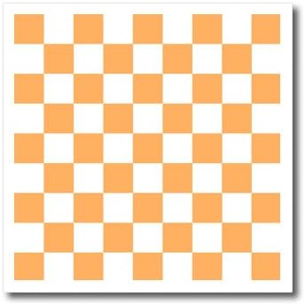 3drose lindoud laranja e quadrados brancos Verifique o padrão de xadrez de xadrez de xadrez em transferência de calor, 10 por 10