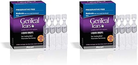 Alcon Genteal Teares Lubrificante Gotas, gotas de líquido moderadas, 36 frascos estéril e de uso único, 0,9 ml cada