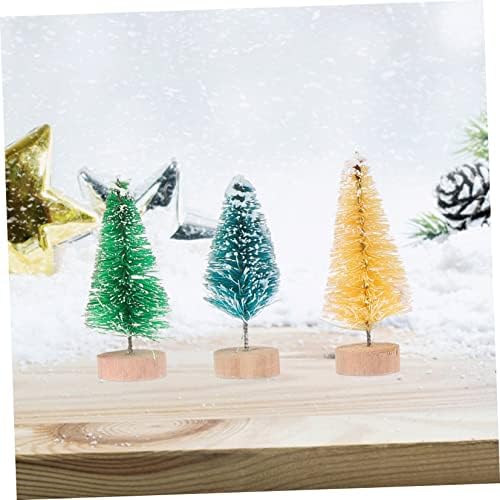 Toyvian 48pcs Mini árvore de natal Árvore de Natal Ornamento Mini Sisal Snow Frost Trees Holida