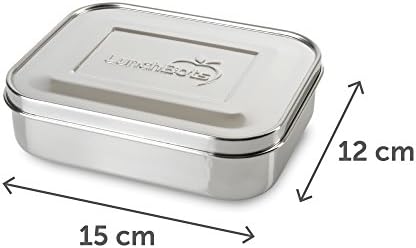 Lunchbots Medium Quad Slack Recchaner - Recipiente de alimentos em aço inoxidável dividido - quatro seções para alimentos