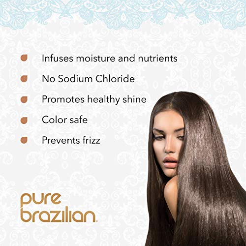 Brasileiro puro- shampoo diário anti-frizz com bomba sem sal, cor segura, com queratina, óleo de argan e açaí