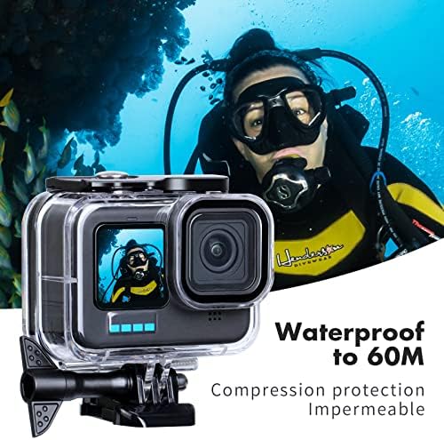 Seasky mergulhar água impermeável case de casas de estojo para hero da GoPro 10/10/9 Acessórios de câmera de ação preta
