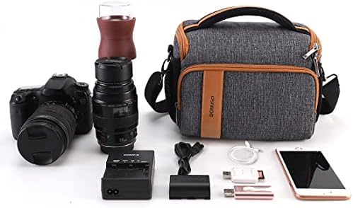 Bolsa de câmera Domiso Case de ombro à prova d'água para SLR DSLR Compatível com Nikon D90 D7000 D5300/Canon 60d
