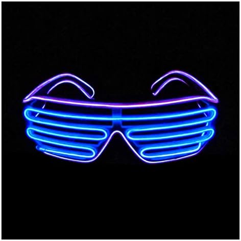 Pinfox Shutter El Wire Neon Rave Glasses Flashing LED Óculos de sol iluminam fantasias para os anos 80, EDM, Party RB03