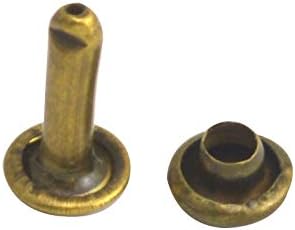 Wuuycoky bronze bronze tampa dupla fruta de couro tubular pregos de metal tampa 5 mm e pacote de 5 mm de 100 conjuntos