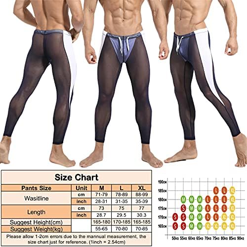 Calças de ioga de malha massh masculina de folgut vê através de leggings apertados capris esportes shapewear roupas íntimas