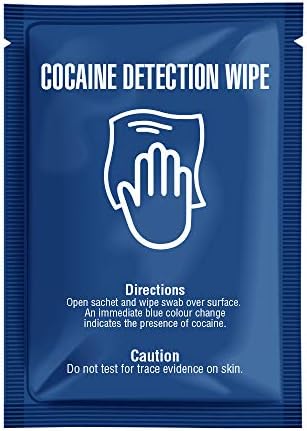 Pacote de sachets de detecção de cocaína - Detecte a presença presuntiva de cocaína em qualquer superfície, enrolando a área com limpeza