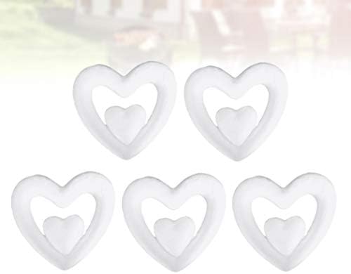 AMOSFUN 5PCS Coração em forma de coração Poliestireno Supplies DIY Projetos de artesanato Decorações de dia dos