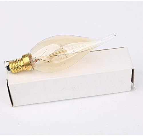 Lingruiyi 8-Pack Edison Incandescente Vintage Chando de 40W 110-130V, 280 lúmen Bent Flame Tip Bulbo com luminárias de candelabros