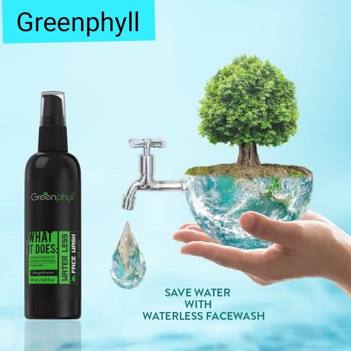 Lavagem do rosto sem água Greenphyll apenas aplique, esfregue e limpe a lavagem do rosto sem água para uma aparência mais brilhante