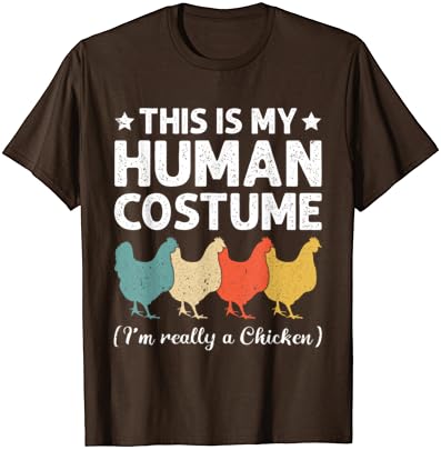 Este é meu traje humano, sou realmente uma camiseta de Halloween de frango